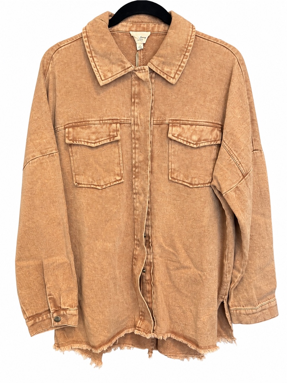 1.4.3. Story by Line Mauve Snap Front Shirt with Raw Hem